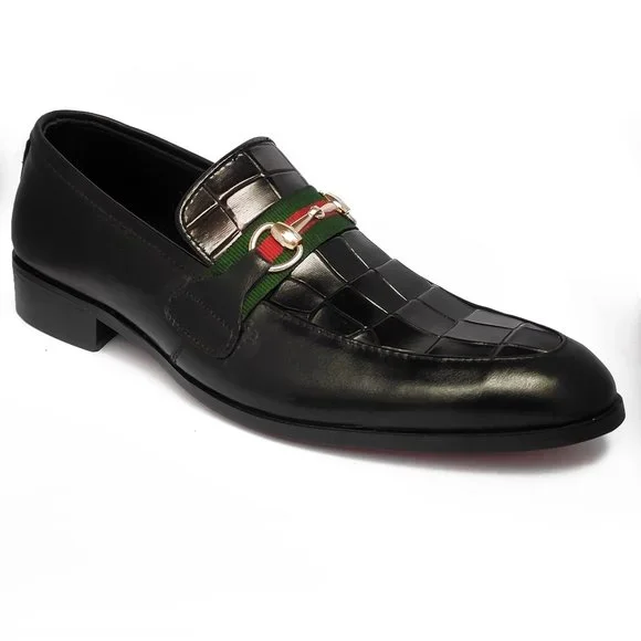 Bashwood Handmade Croc.Style Upper Leather Loafers The Mason Horse Bit Loafer, Walnut Croc – Blackstock & Weber main image 4